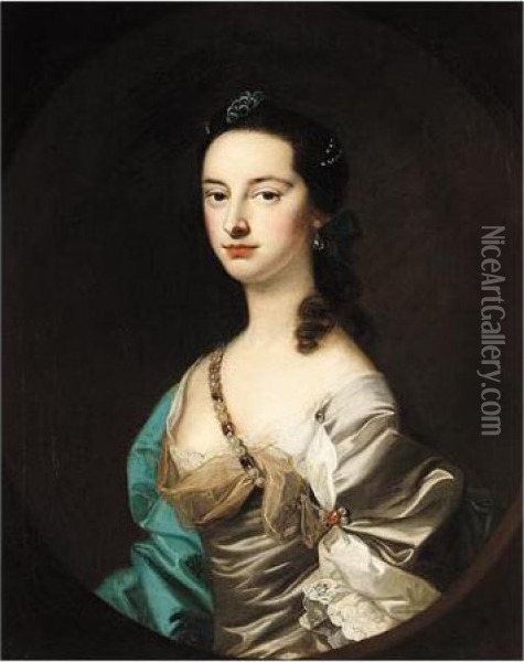 Portrait Of Lady Cockerill, Mother Of Lady Jane Cockerill Oil Painting - Thomas Hudson