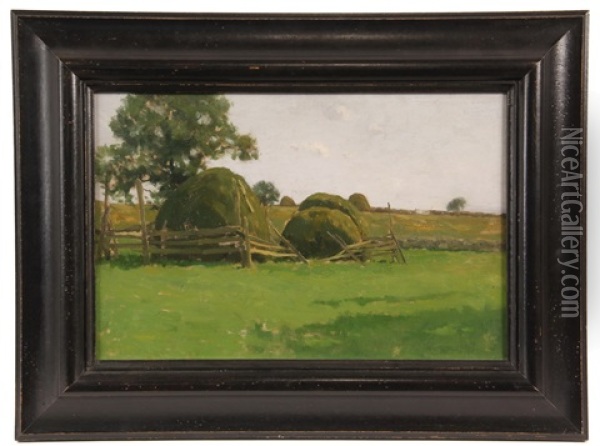 Haystacks Oil Painting - Charles Warren Eaton