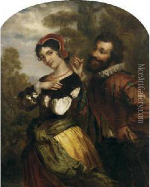 Flirtation Oil Painting - George Henry Hall