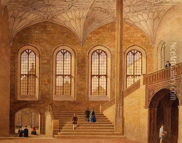 The Hall of Christ Church, Oxford Oil Painting - George Pyne