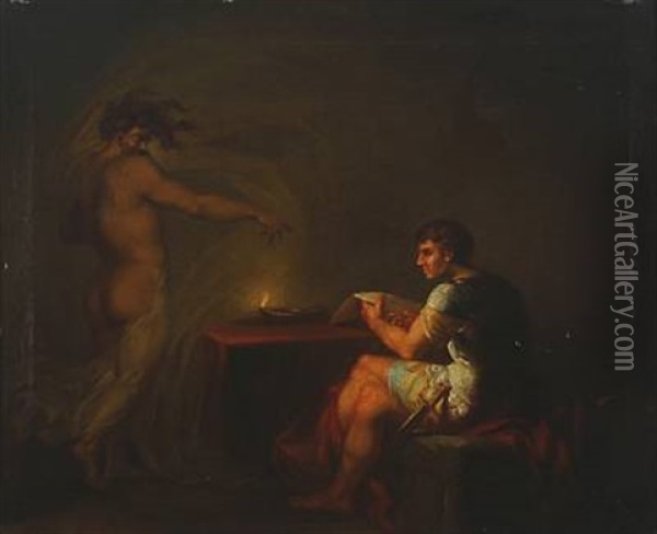 Brutus And Caesar Oil Painting - Christian Faedder Hoyer