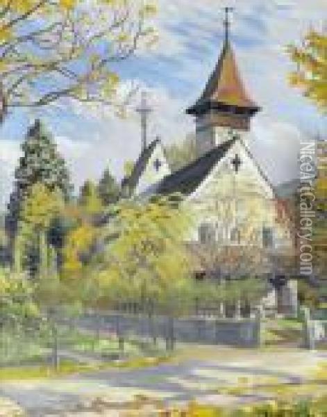 Kirche Von Scherzlingen Oil Painting - Waldemar Fink