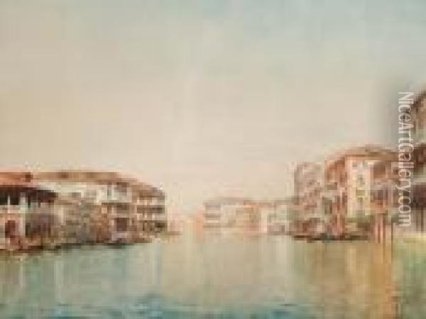 Il Canal Grande Oil Painting - Emanuele Brugnoli