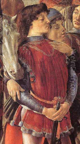 The Adoration of the Magi (detail 1) c. 1475 Oil Painting - Sandro Botticelli