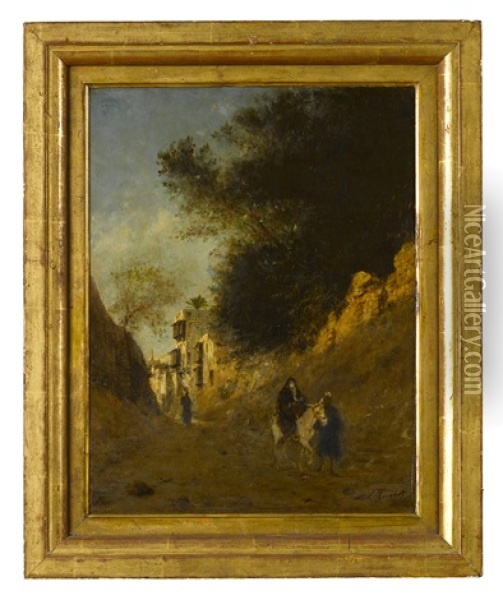 Ruelle A La Sortie De La Medina Oil Painting - Louis Claude Mouchot