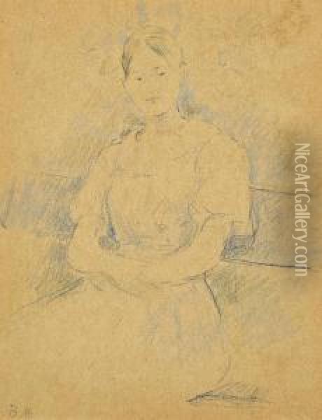 Portrait De Mme Gamby Oil Painting - Berthe Morisot