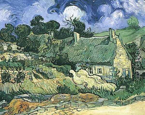 Thatched Cottages At Cordeville Oil Painting - Vincent Van Gogh