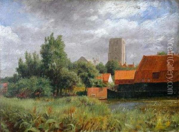 Across The River At Beccles Oil Painting - William Mainwaring Palin