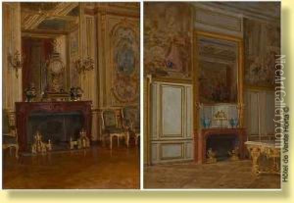 Interieur De Fontainebleau Oil Painting - Walter Gay