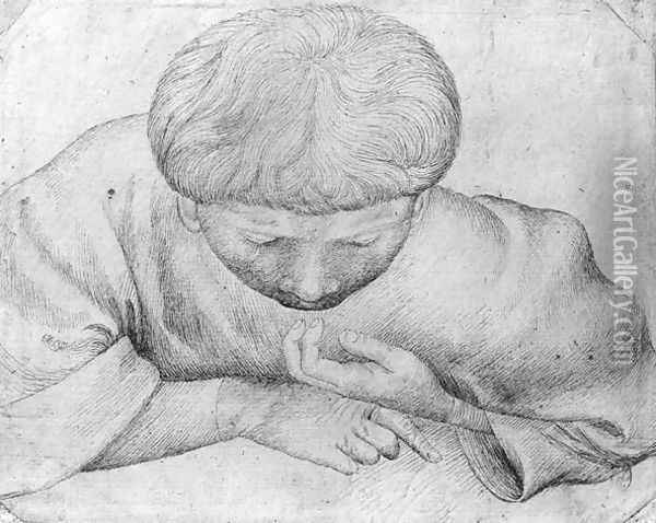 Boy reading, from the The Vallardi Album Oil Painting - Antonio Pisano (Pisanello)