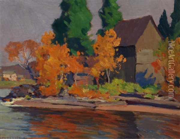 Autumn In Parry Sound Dist Oil Painting - John William Beatty