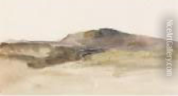 Study Of Hills Oil Painting - Peter de Wint