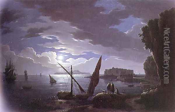View of the Bay of Naples Oil Painting - Michael Wutky