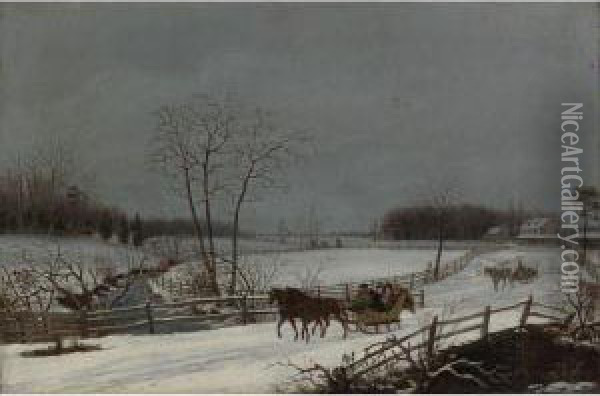 Snow Scene Oil Painting - Thomas Birch