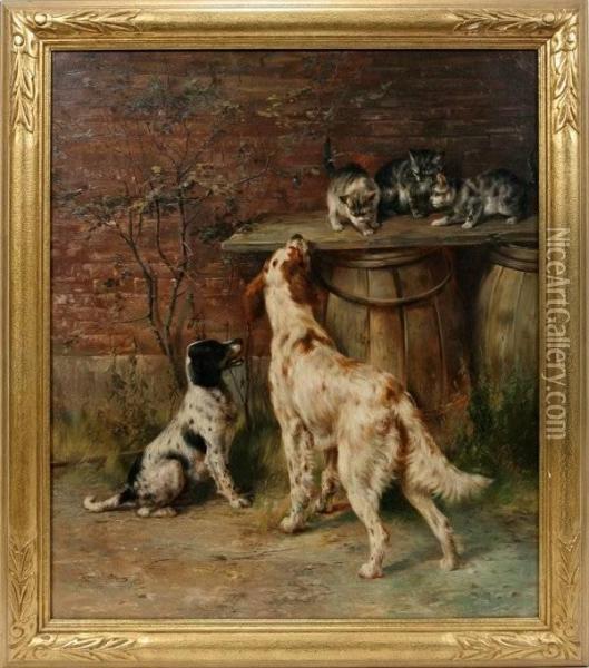 Setters And Kittens Oil Painting - Edmund Henry Osthaus