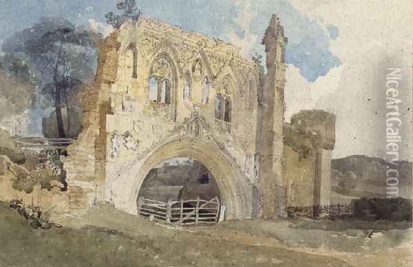 Kirkham Abbey, 1805-6 Oil Painting - John Sell Cotman