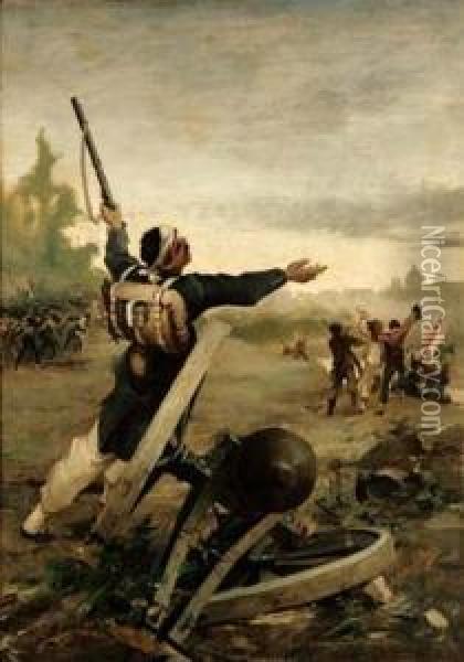 Soldati Francesi In Vista Di Roma Oil Painting - Augusto Guglielmo Stoppoloni