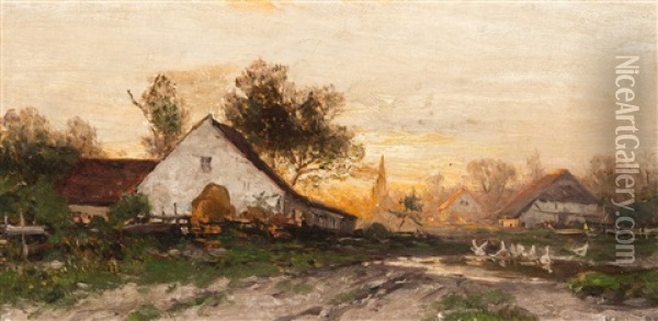 Morning Glory On The Farmyard Oil Painting - Willem Maris