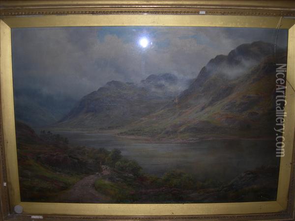 Thirlmere Oil Oncanvas Signed Lower Left 49cm X 75cm Oil Painting - Joseph Mallord William Turner