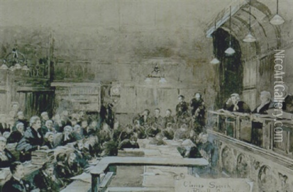 Closing Speech, Parnell Commission, 22nd November 1880 Oil Painting - Rose Maynard Barton