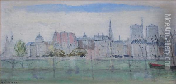 La Seine Oil Painting - Vladimir Boberman