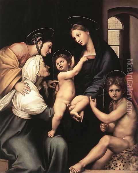 Madonna Dell Impannata Oil Painting - Raphael