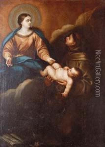 Virgen Con San Antonio De Padua Oil Painting - Alonso Cano