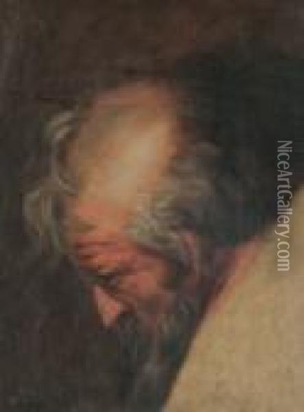 The Head Of A Bearded Man In Profile Oil Painting - Peter Paul Rubens