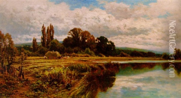 The Thames At Marlow Oil Painting - Henry H. Parker