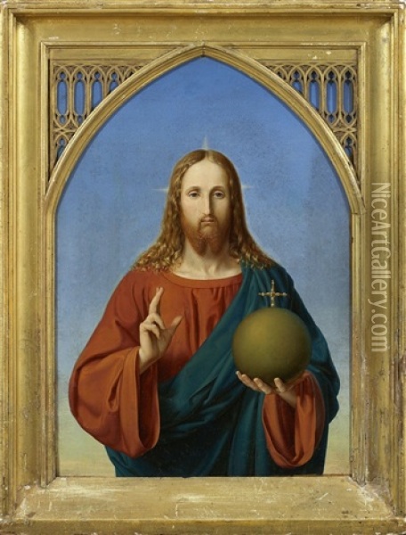 Christus Als Weltenrichter Oil Painting - Johan Peter von Goetting