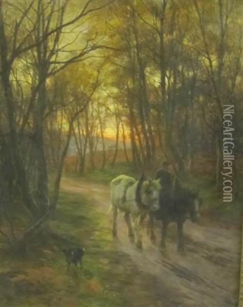 Sunset - Returning Home Oil Painting - Joseph Farquharson