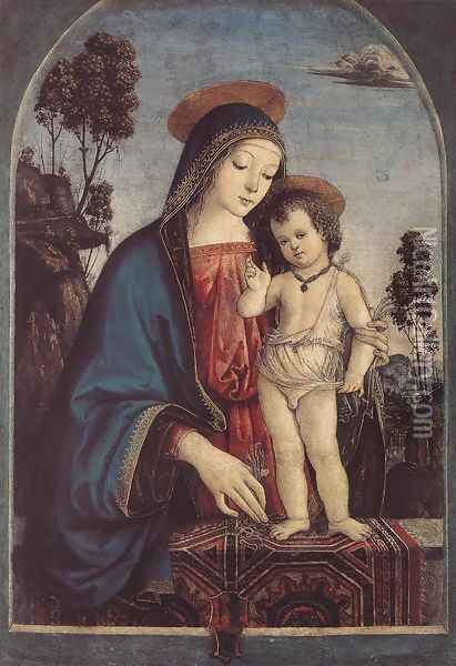 The Virgin and Child 1475-80 Oil Painting - Bernardino di Betto (Pinturicchio)