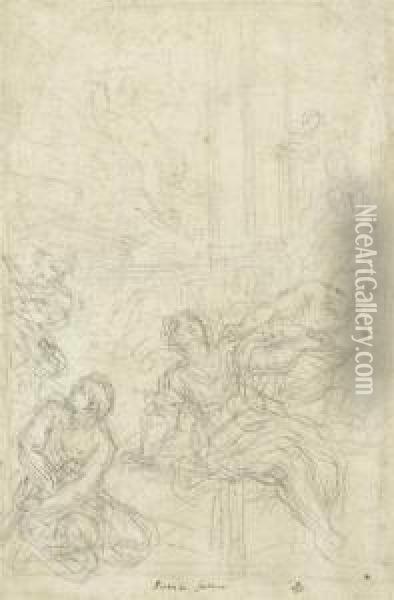 Martyrdom Of A Saint Oil Painting - Pietro Da Cortona (Barrettini)