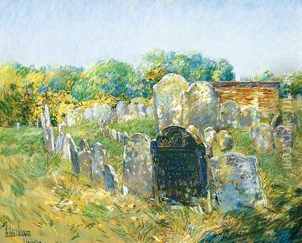 Colonial Graveyard at Lexington Oil Painting - Frederick Childe Hassam
