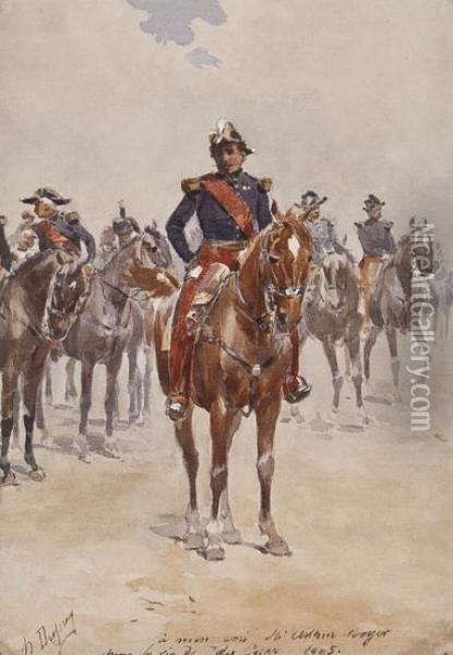 Equestrian Portrait Oil Painting - Henri-Louis Dupray