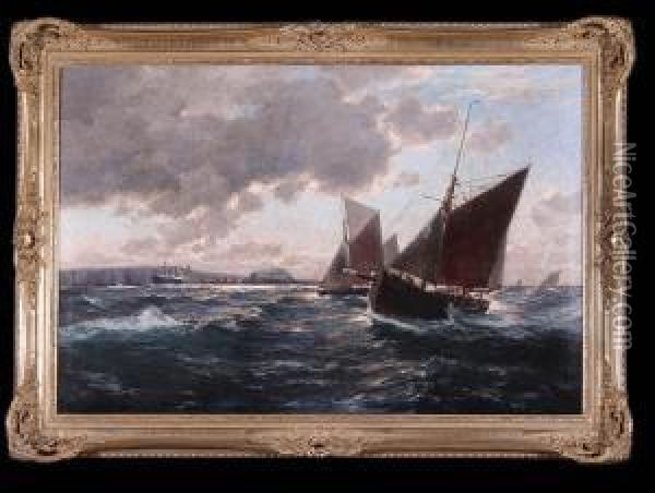 Lodzie Na Morzu Oil Painting - Erwin Carl Wilhelm Gunther