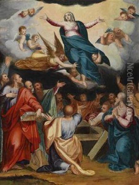 The Assumption Of Mary Oil Painting - Marcellus Coffermans