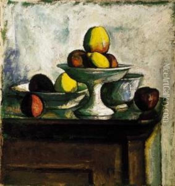 Still Life Of Apples, About 1915 Oil Painting - Dezso Czigany