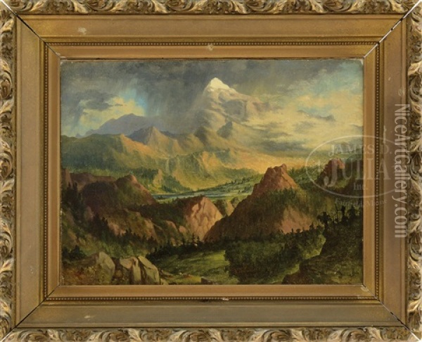 Pikes Peak Oil Painting - Frederick Debourg Richards