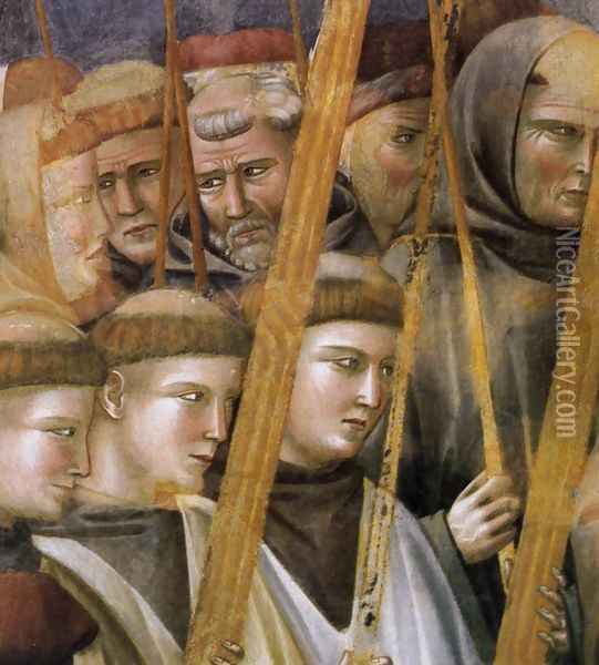 Legend of St Francis- 22. Verification of the Stigmata (detail 2) 1300 Oil Painting - Giotto Di Bondone