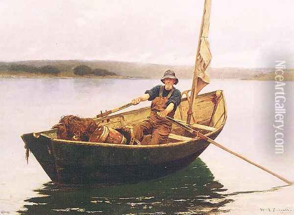 Man in a Boat Oil Painting - William Lamb Picknell