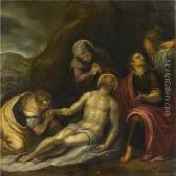 Pieta Oil Painting - Acopo D'Antonio Negretti (see Palma Giovane)