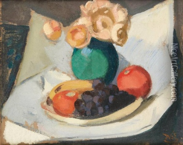 Fleurs Et Fruits (recto-verso) Oil Painting - Jean Van Den Eeckhoudt
