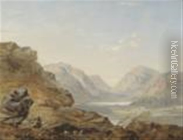 Brotherwater And Kirckstone Pass From Haws Oil Painting - Robert Tonge