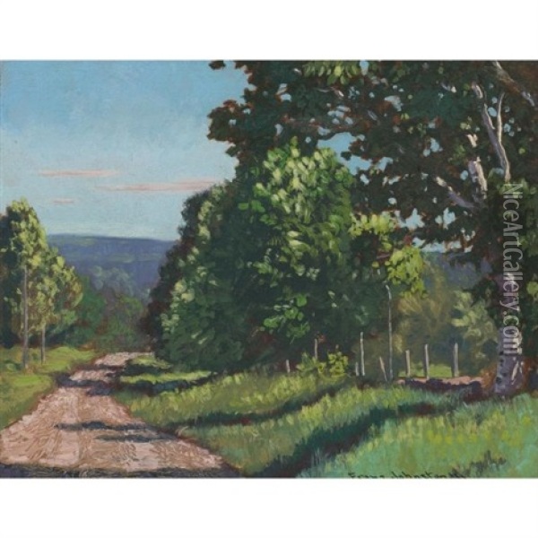 A Georgian Bay Road In June Oil Painting - Francis Hans Johnston