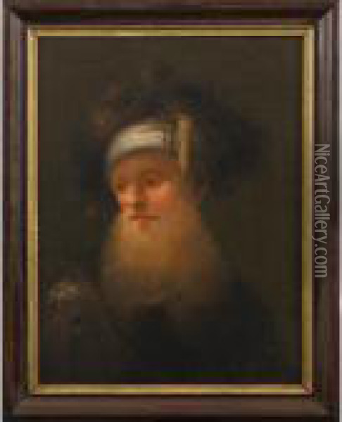 Portrait Ofa Bearded Man Oil Painting - Christian Wilhelm Ernst Dietrich