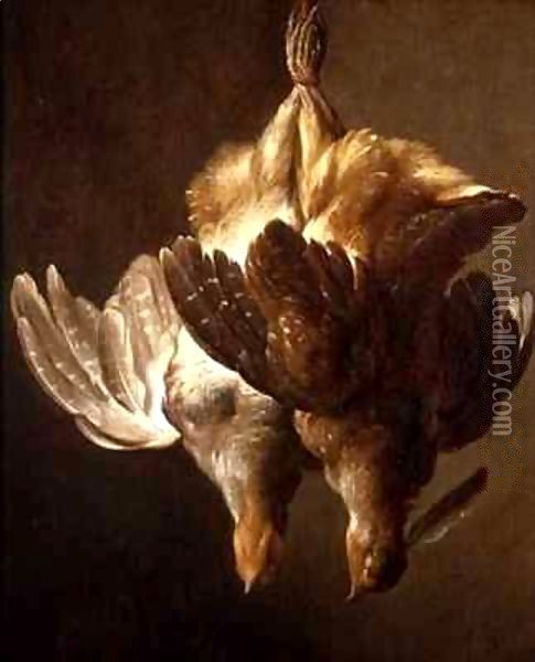 Still Life of Two Partridges Oil Painting - Matthew Bloem