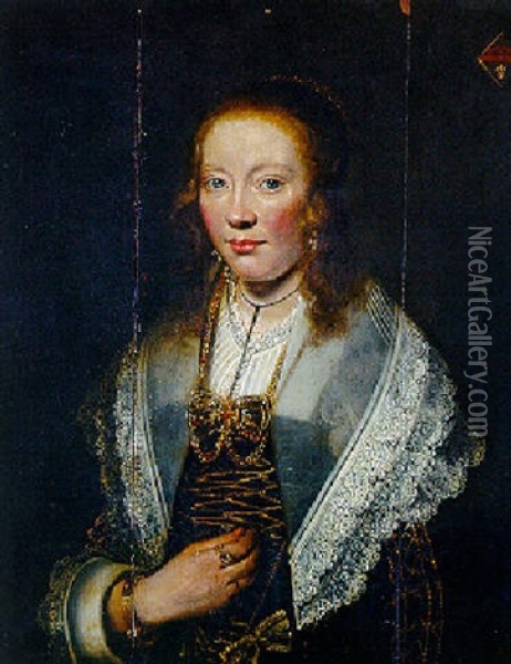 Portrait De Femme Oil Painting - Jan De Bray