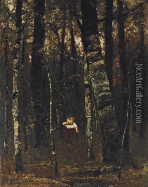 Verirrt I (lost In The Woods) Oil Painting - Mihaly Munkacsy