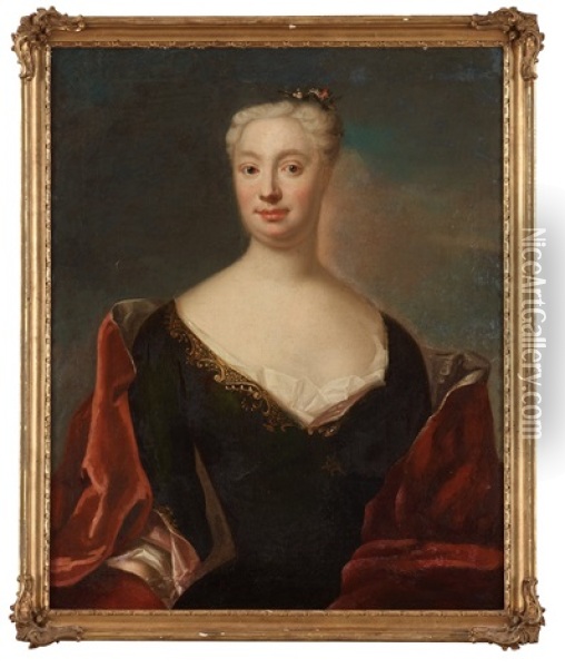 Baroness Barbro Fleming Af Lieblitz (1699-1747) Oil Painting - Johann Henrik Scheffel
